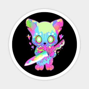 Cute EDM Trippy Festival Psychedelic Cat Rave Magnet